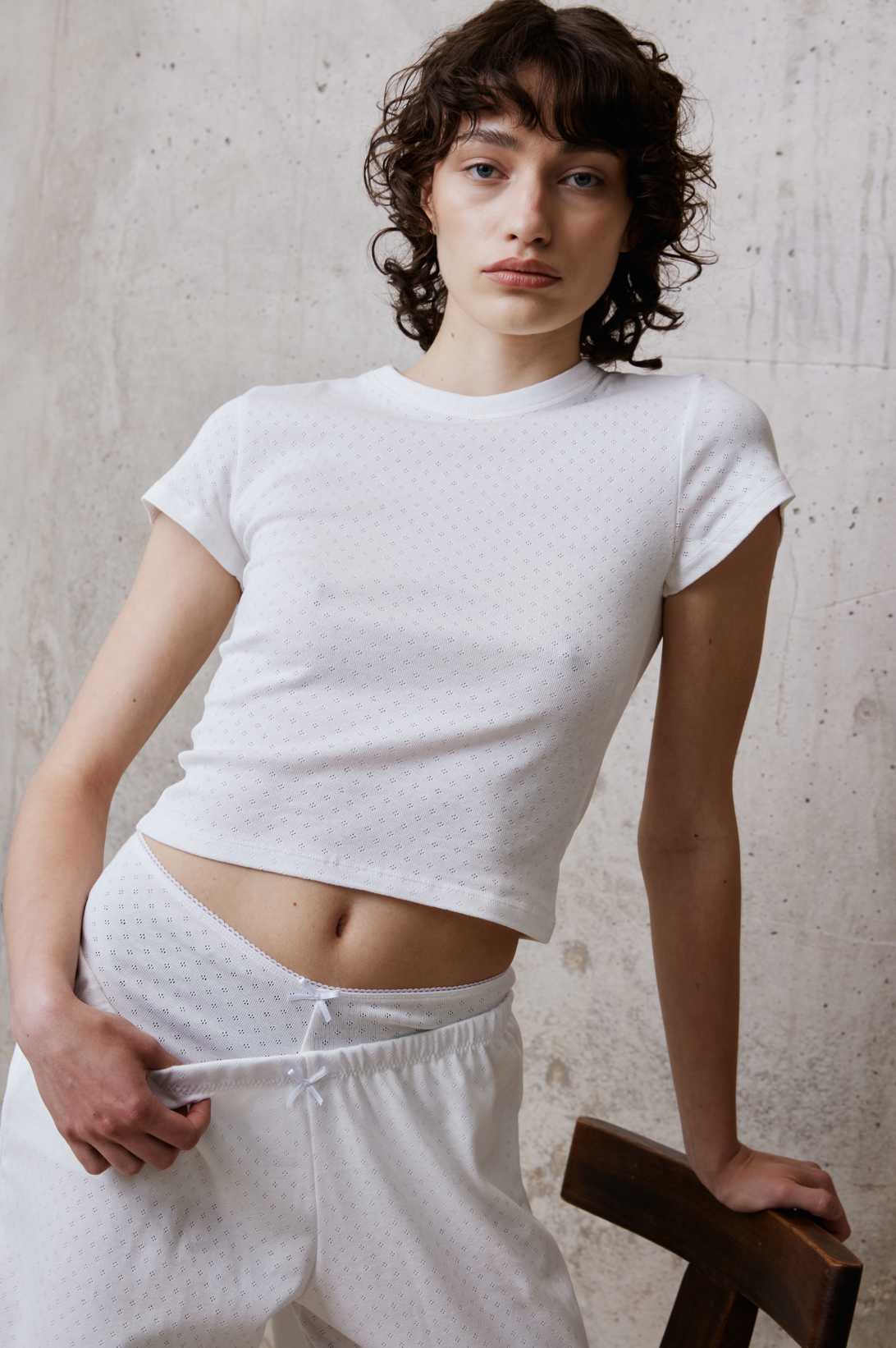 BABY TEE POINTELLE DE COTON