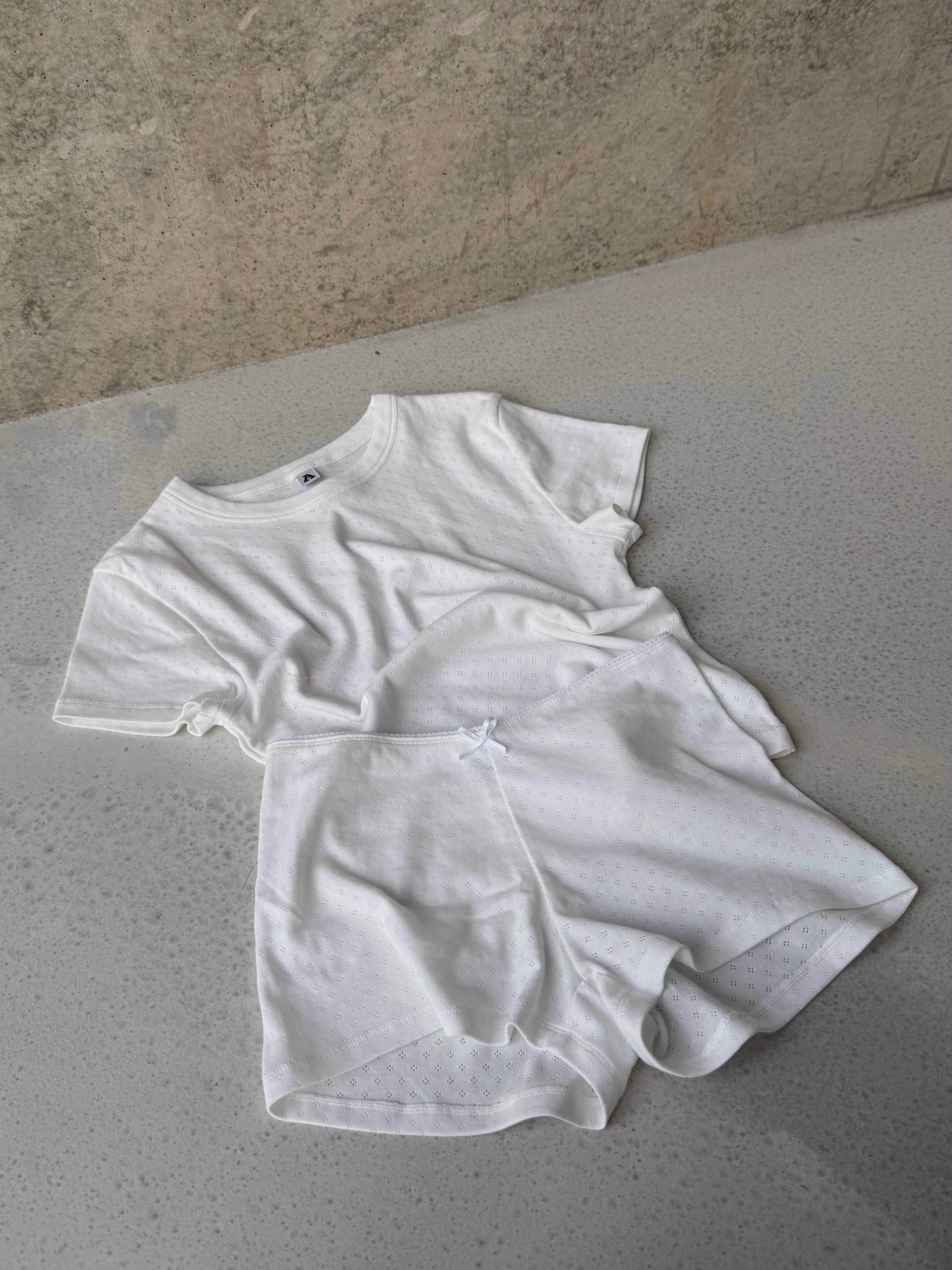 BABY TEE POINTELLE DE COTON