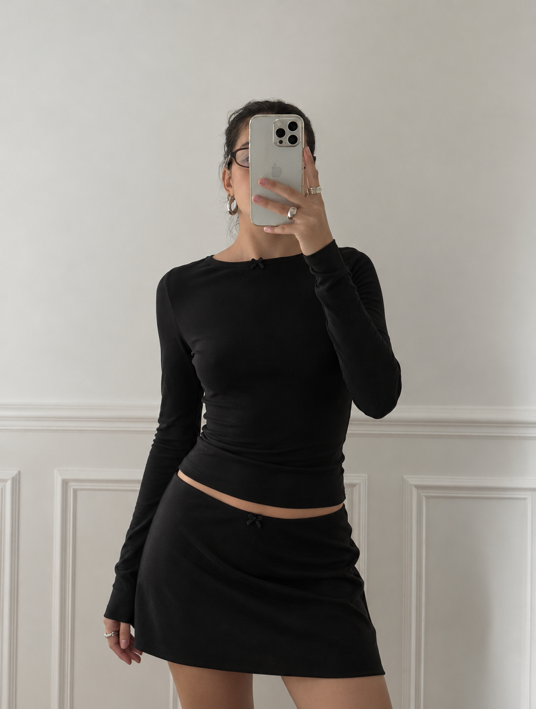 MANCHES LONGUES BABY DOLL NOIR