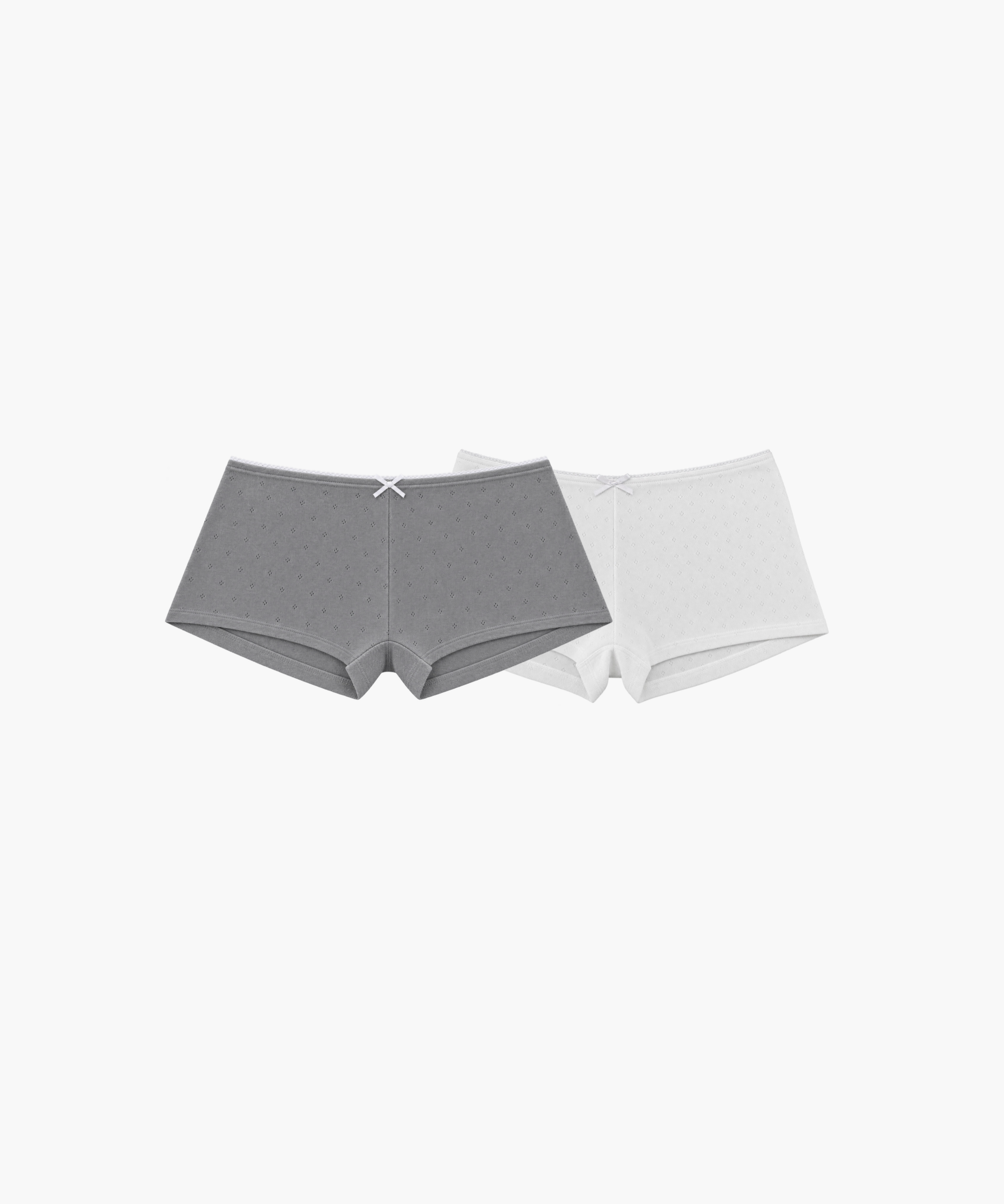 PACK 2 SHORTY EN POINTELLE DE COTON