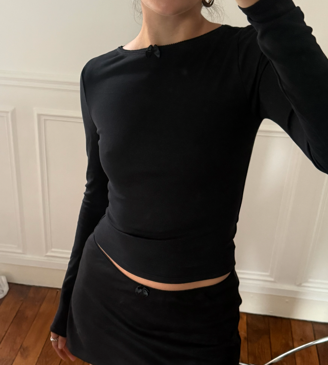 MANCHES LONGUES BABY DOLL NOIR
