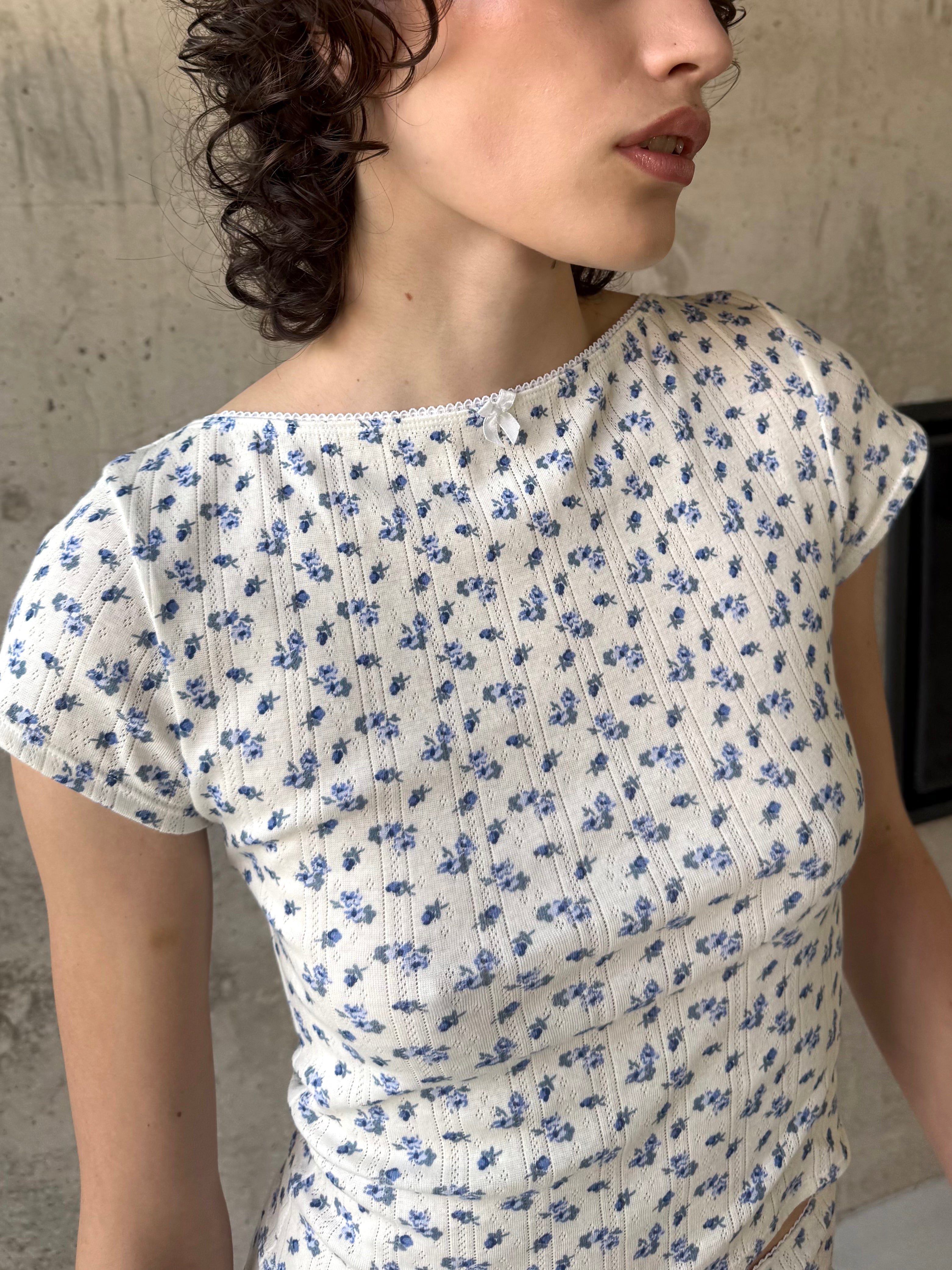 TOP BLOOM EN POINTELLE DE COTON