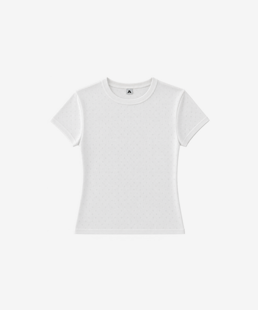 COTTON POINTELLE BABY TEE 