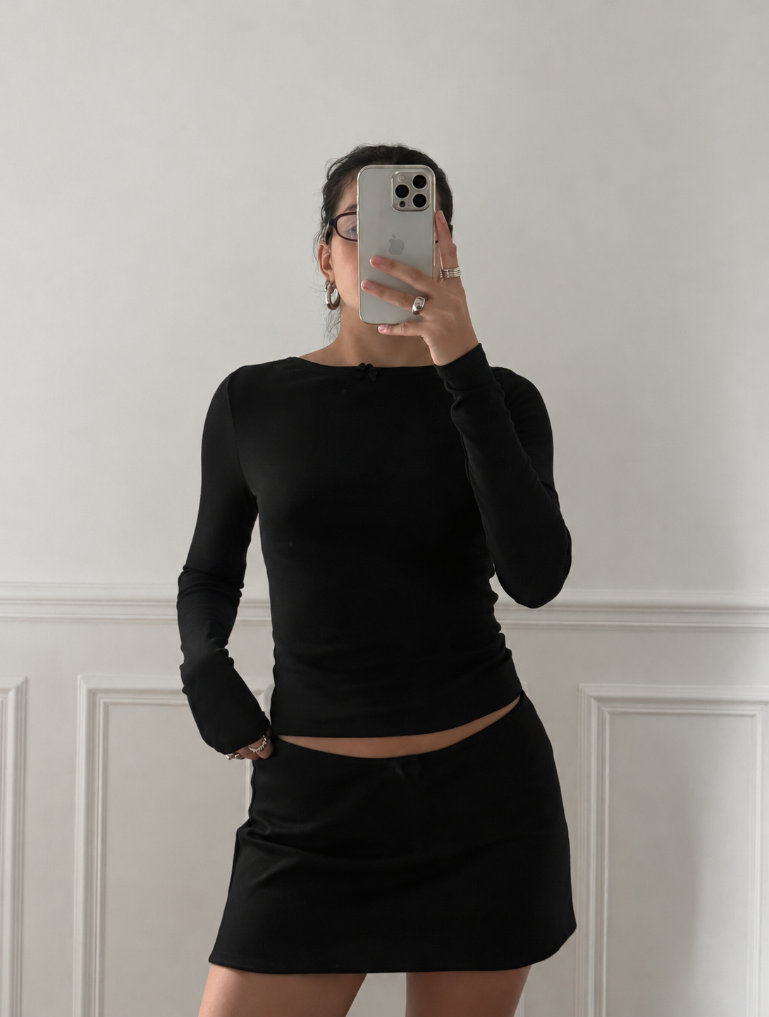 MANCHES LONGUES BABY DOLL NOIR
