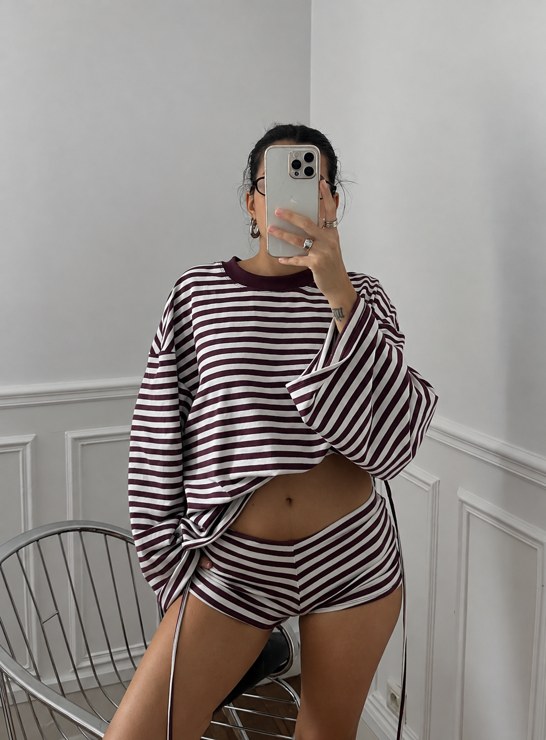 MANCHES LONGUES OVERSIZED MÛRE