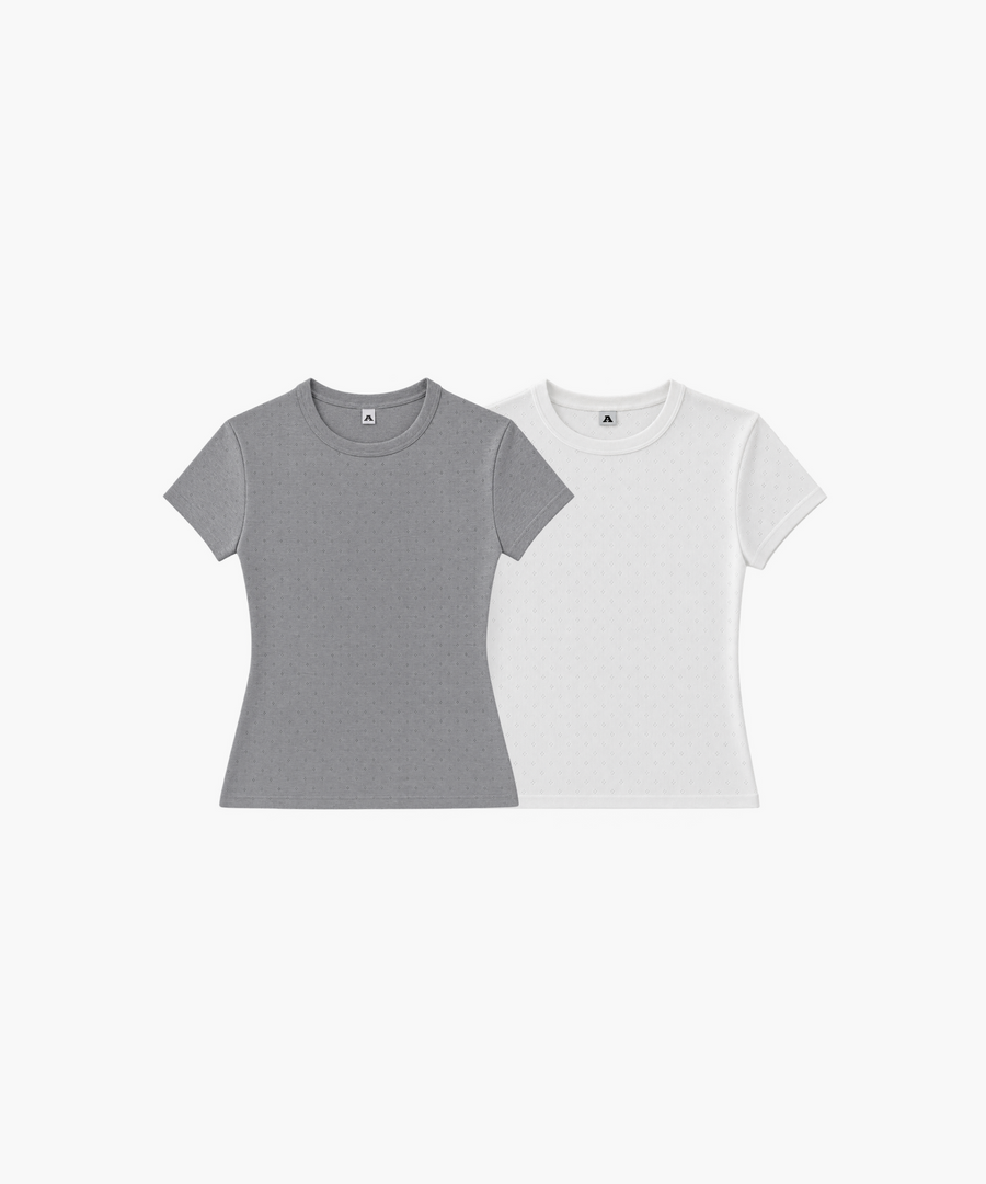 PACK 2 BABY TEE EN POINTELLE DE COTON