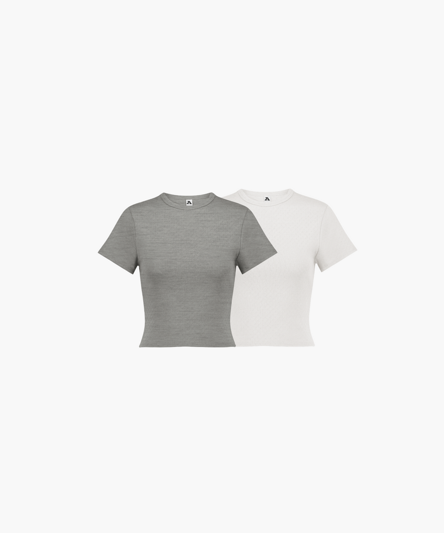 PACK 2 BABY TEE EN POINTELLE DE COTON
