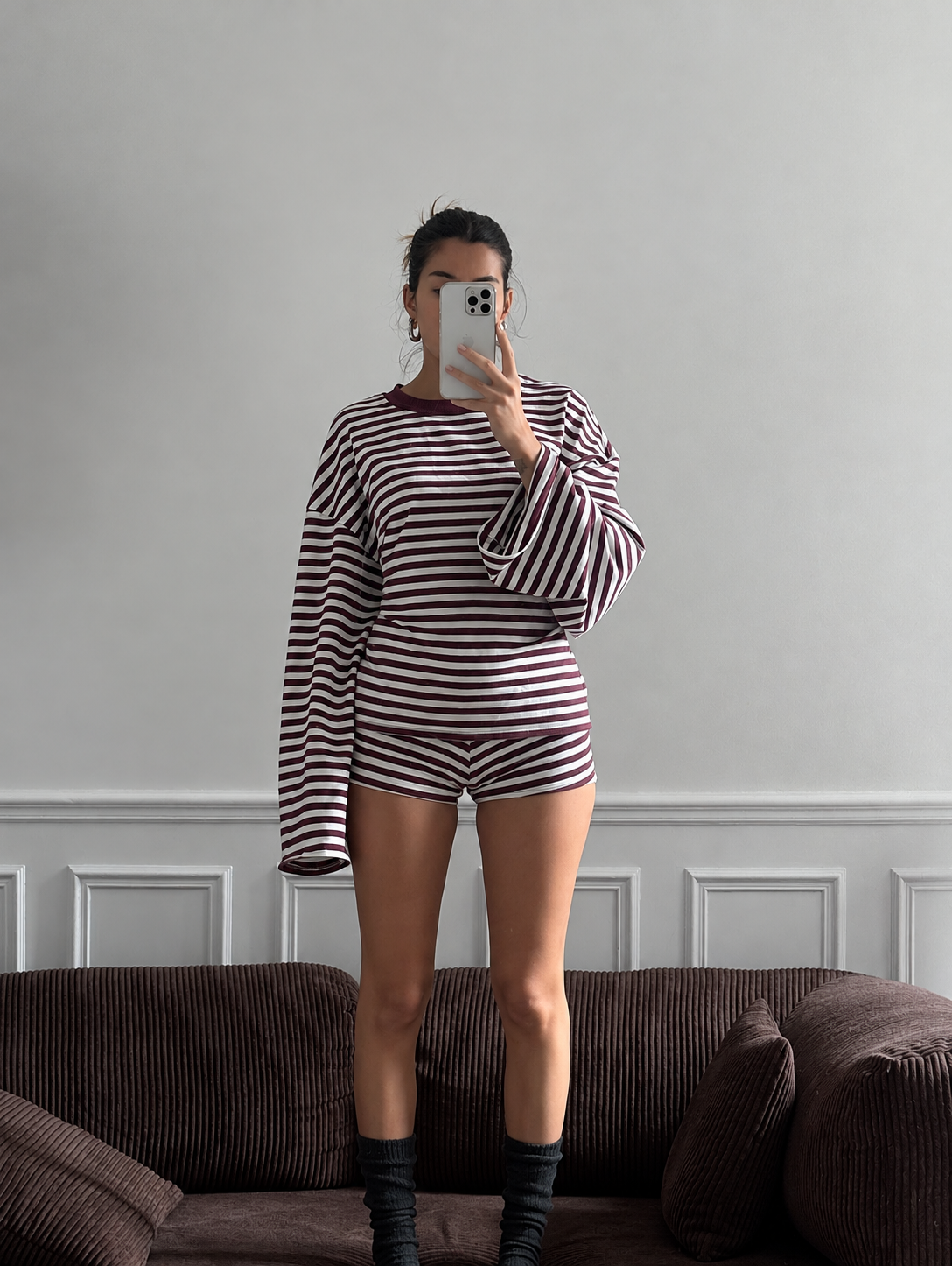 MANCHES LONGUES OVERSIZED MÛRE